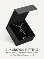 Black Onyx Cross Pendant Necklace