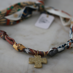 Mountain Morning Scarf Necklace - Stainless Steel Cross