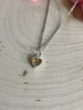 Mustard Seed Heart Necklace in Gold and Silver