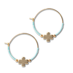Faithful Cross Earrings-Turquoise | Beaded Earrings
