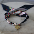 Navy Grace Scarf Necklace