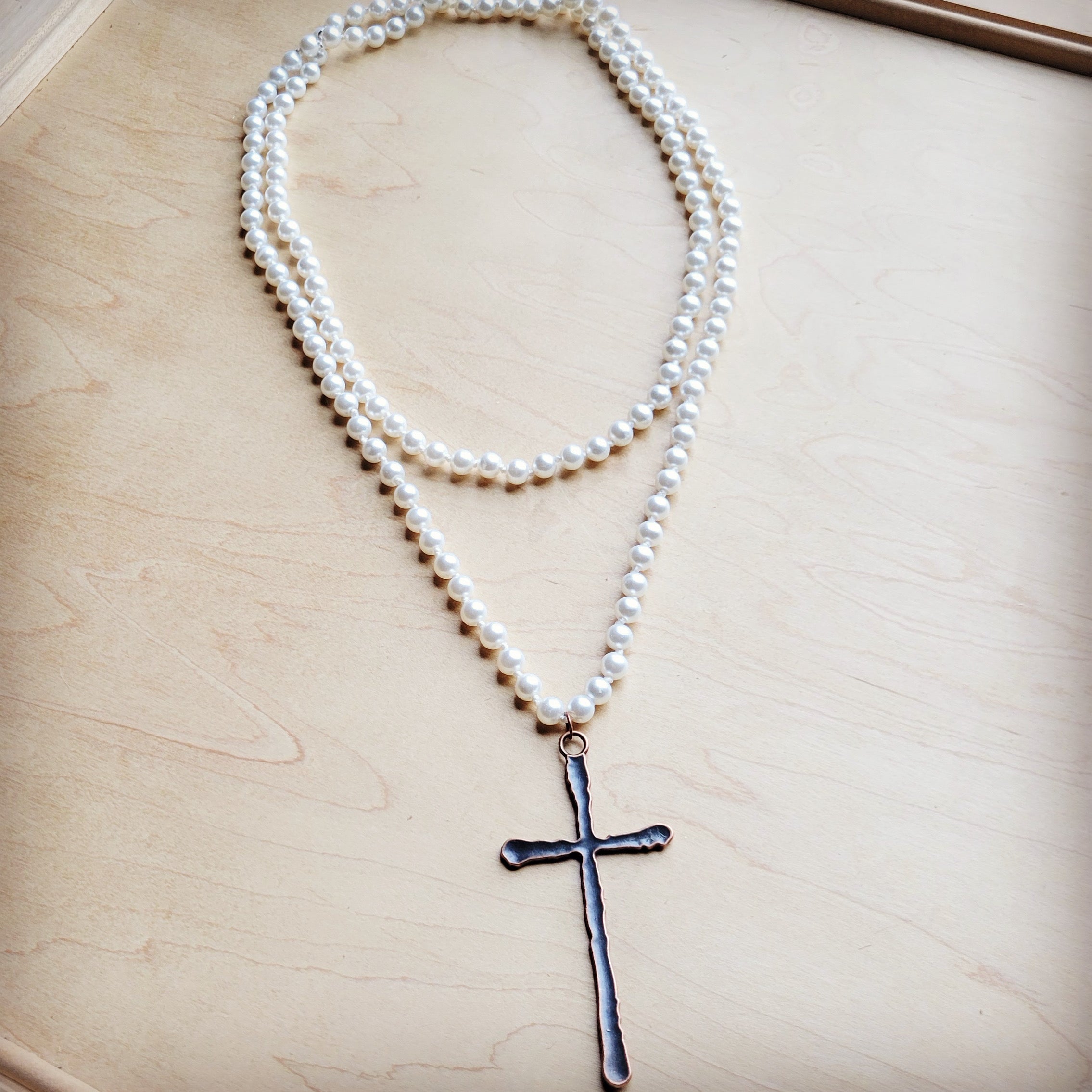 Extra Long Pearl Beaded Necklace