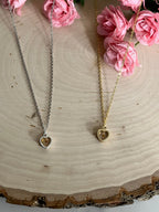 Mustard Seed Heart Necklace in Gold and Silver