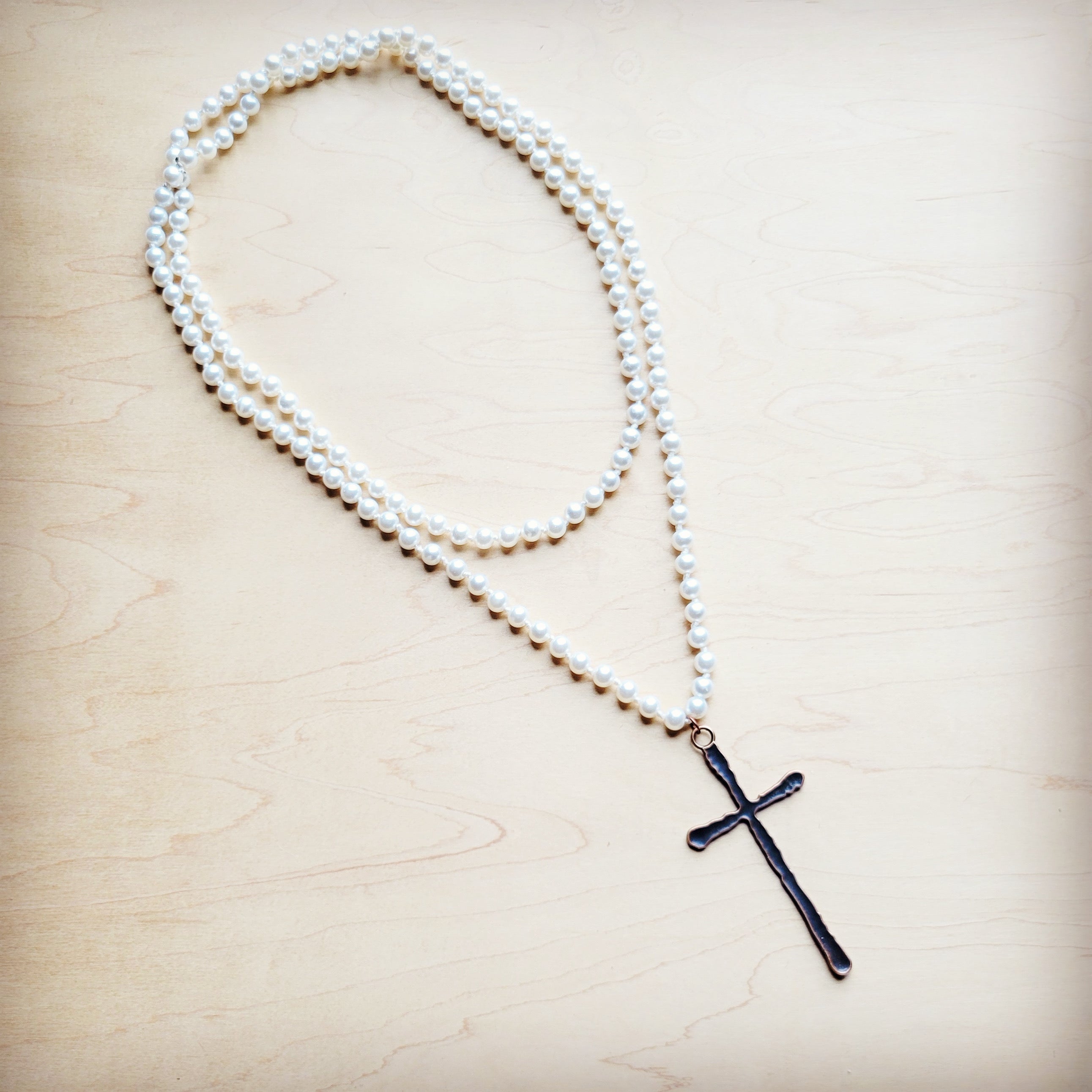 Extra Long Pearl Beaded Necklace