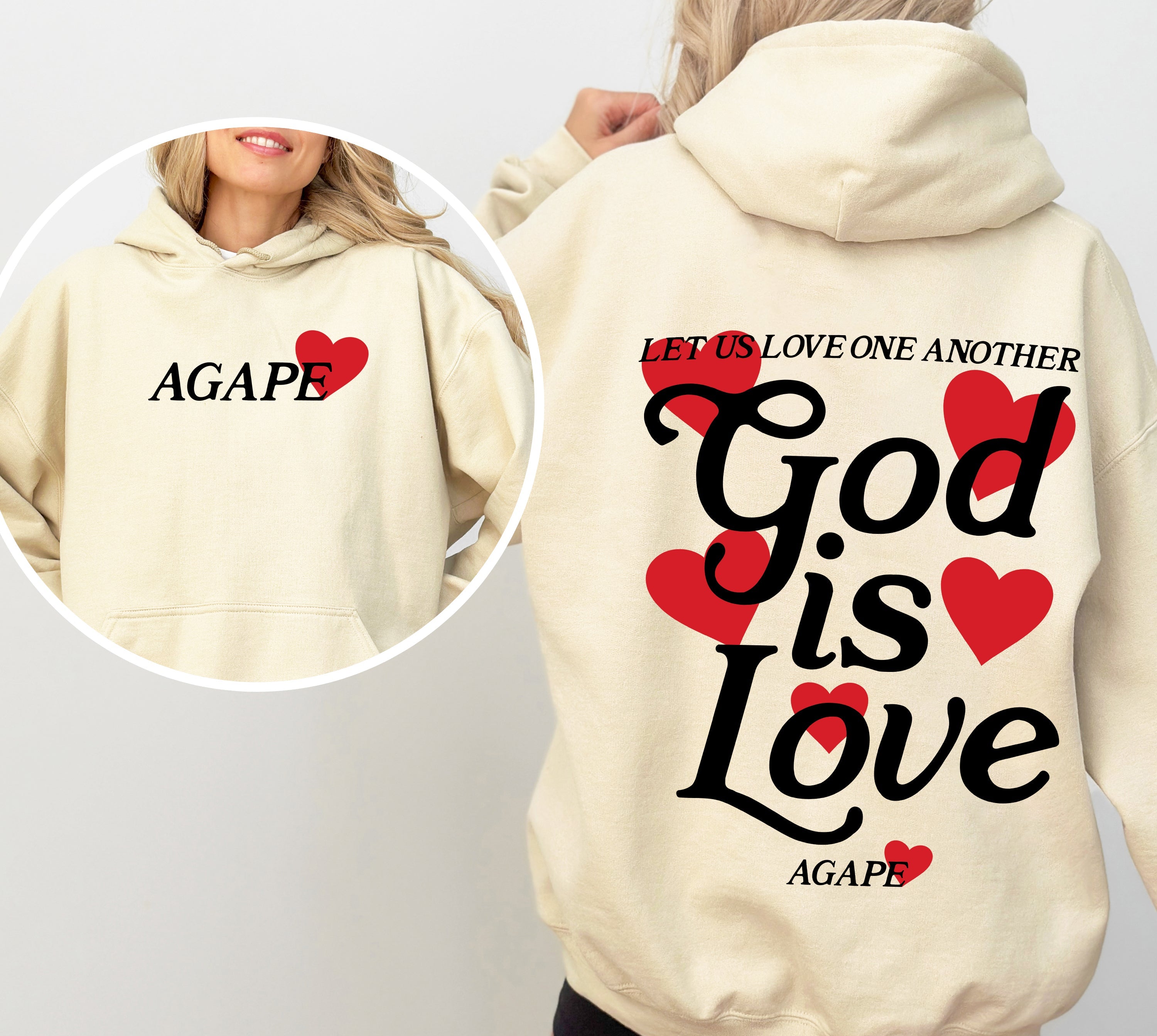 Agape, God Is Love - Hooded Sweatshirt