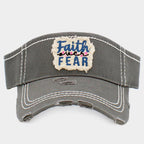 Faith Fear Vintage Visor Hat