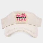 Faith Fear Vintage Visor Hat