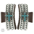 Western turquoise cross hair clip