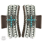 Western turquoise cross hair clip