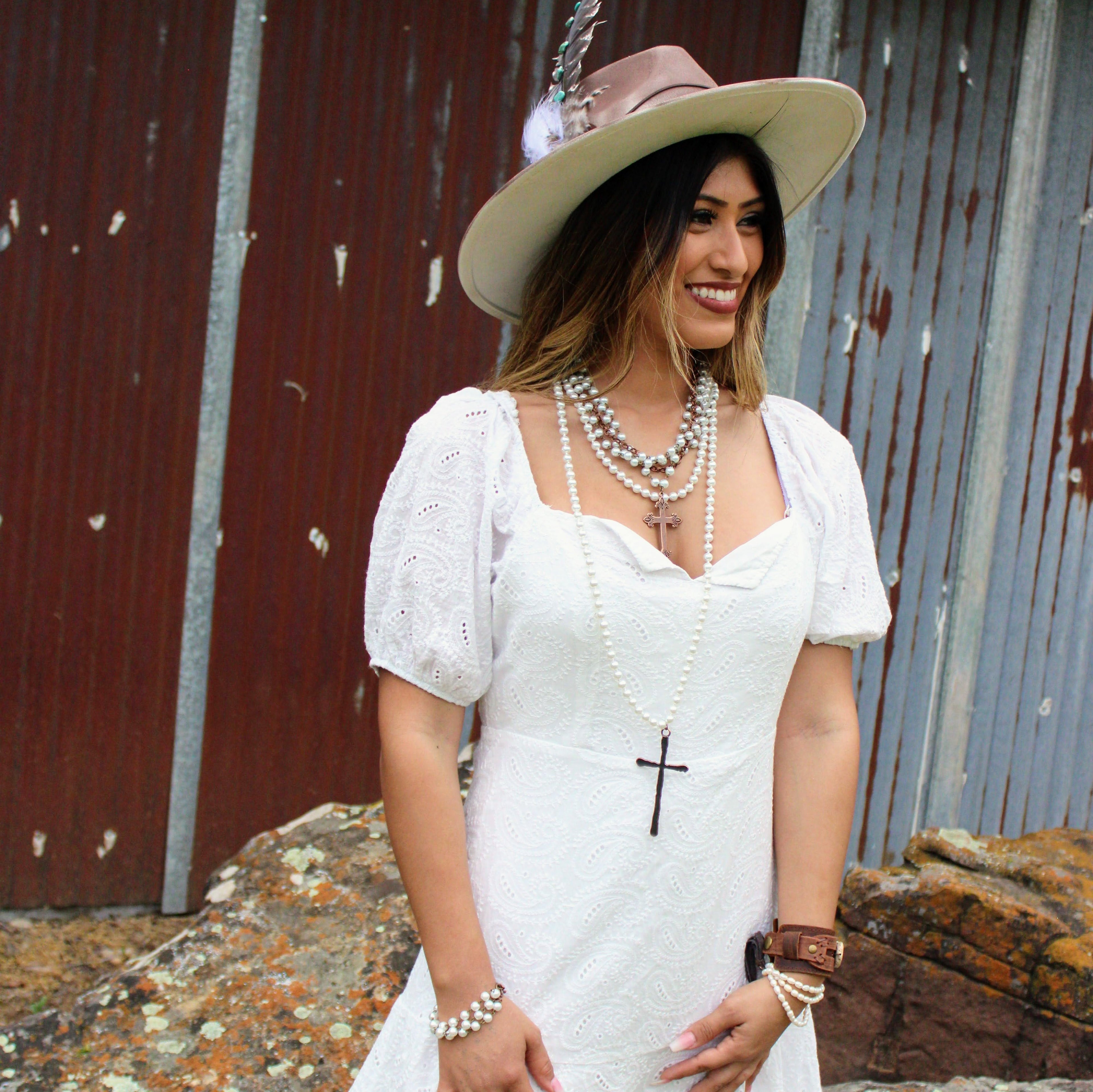 Extra Long Pearl Beaded Necklace