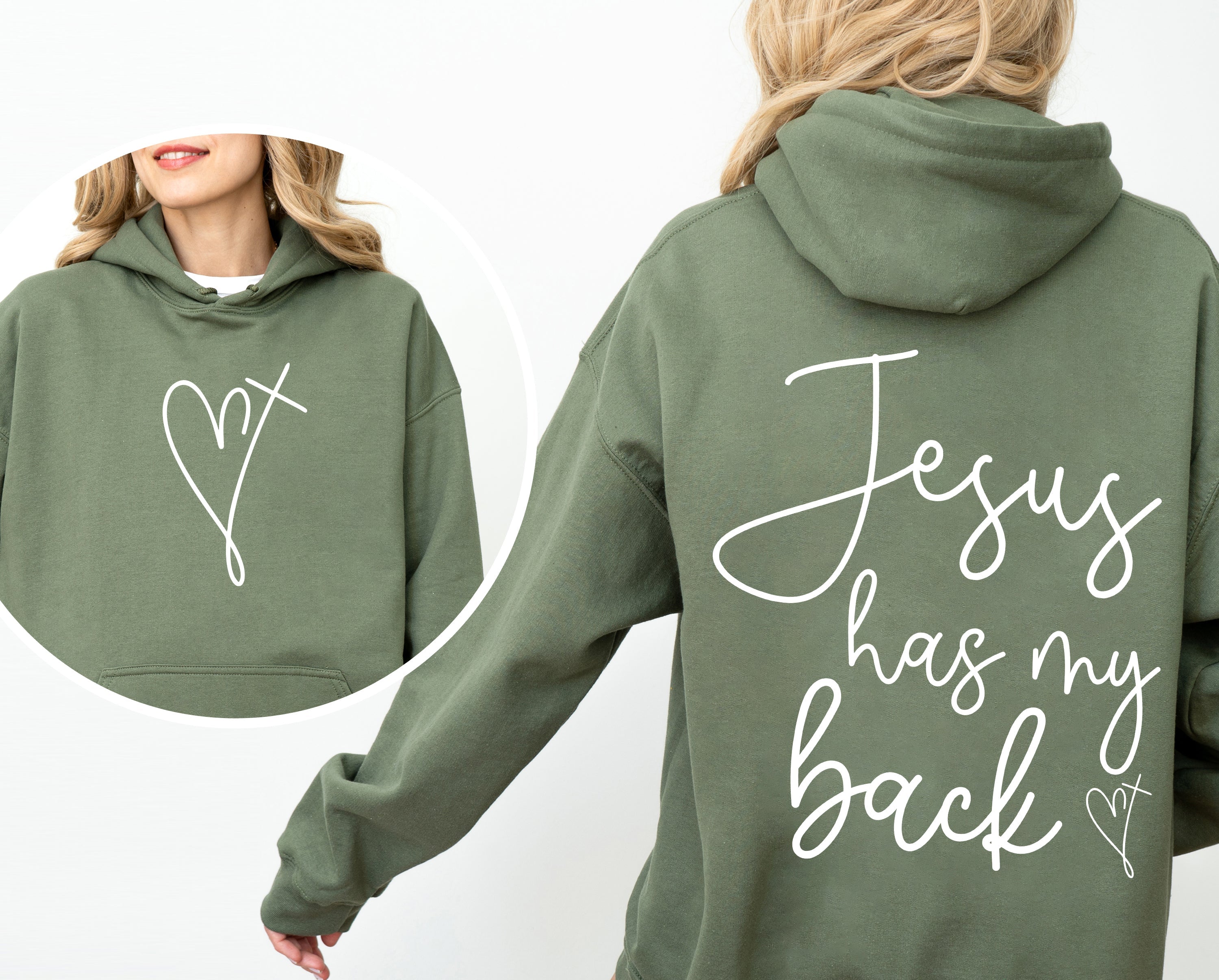 Jesus Has My Back - Hooded Sweatshirt