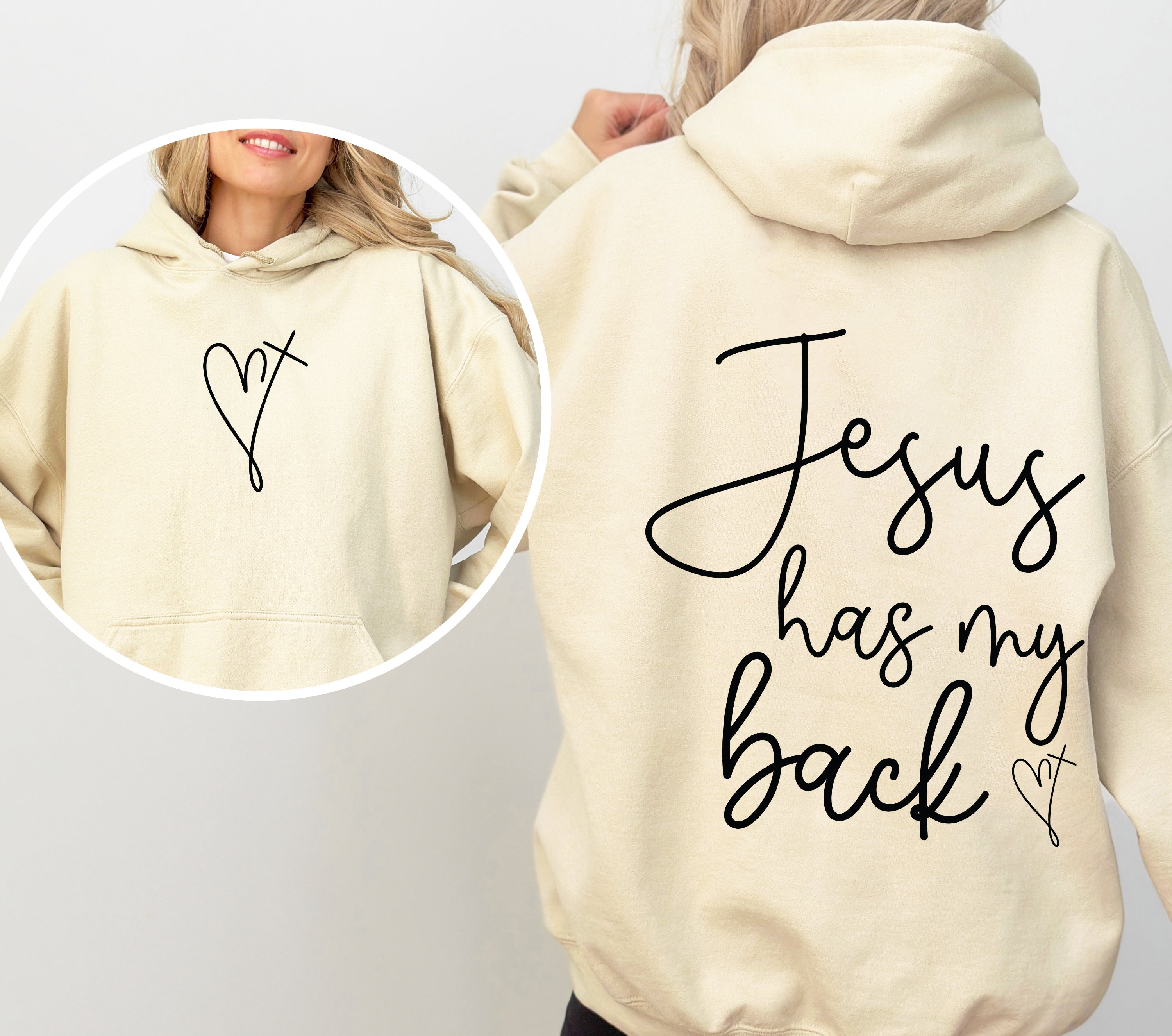 Jesus Has My Back - Hooded Sweatshirt
