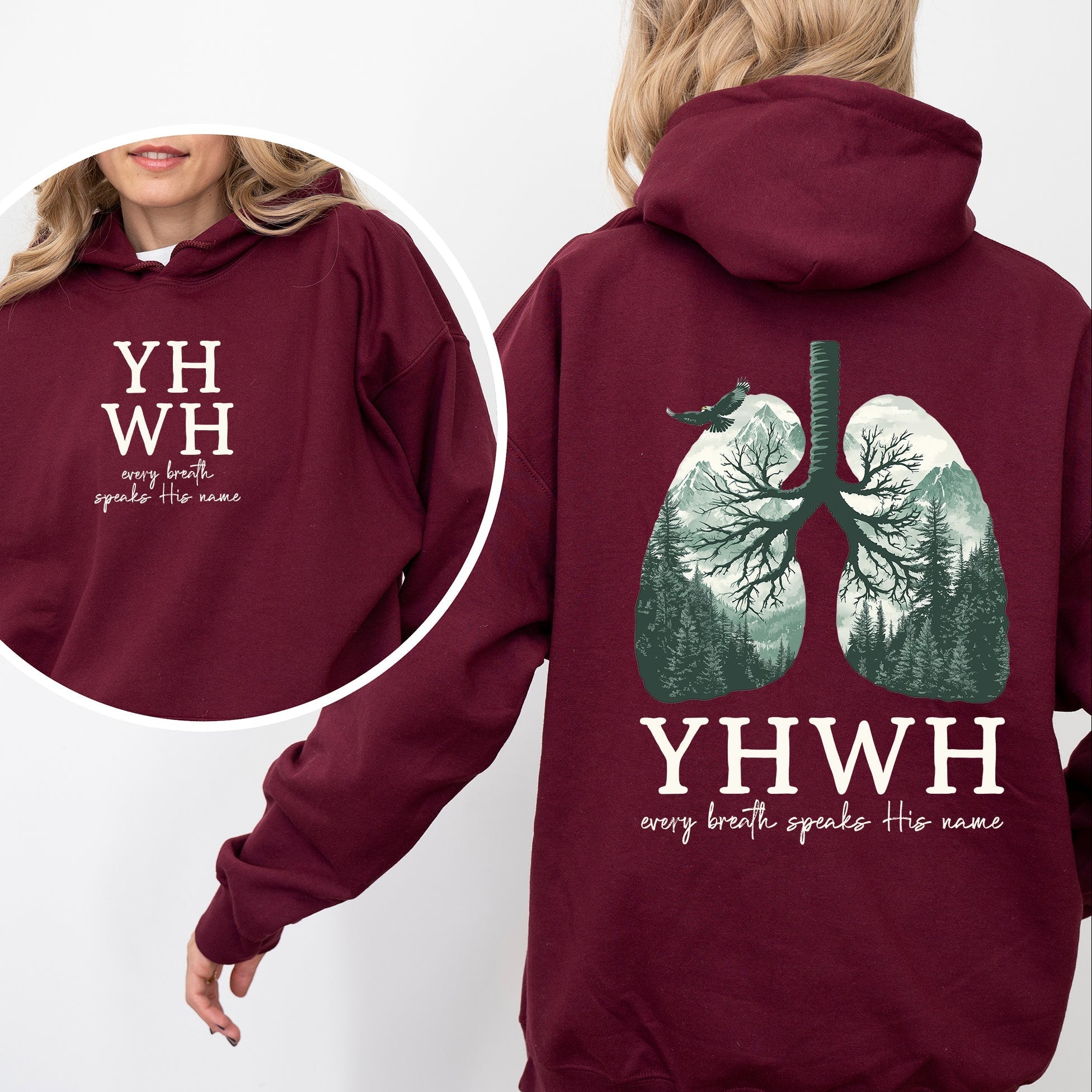 YHWH Lungs  - Hooded Sweatshirt