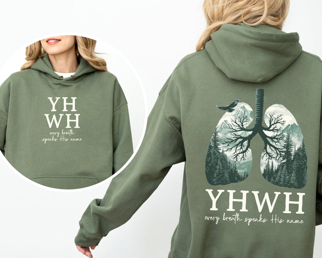 YHWH Lungs  - Hooded Sweatshirt