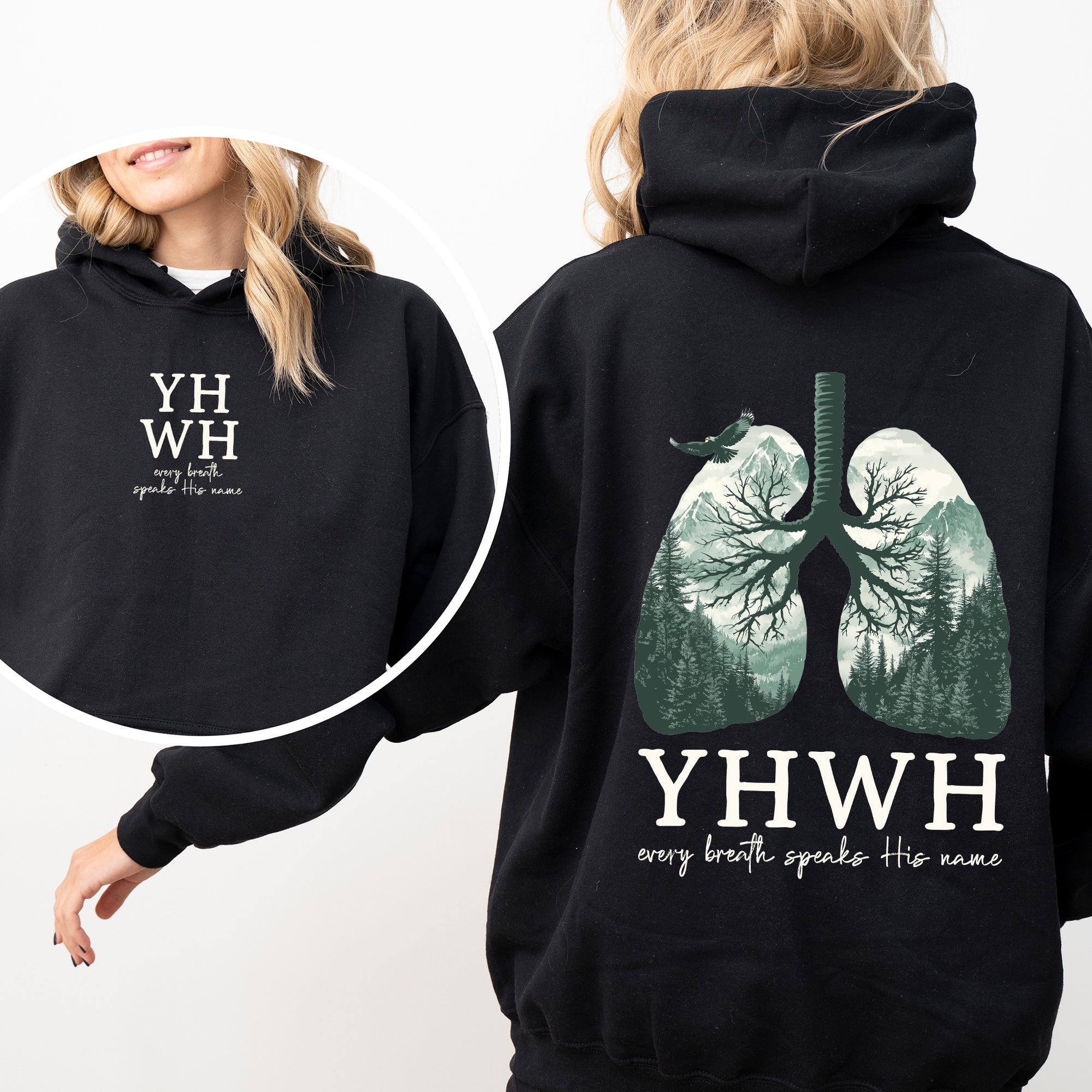 YHWH Lungs  - Hooded Sweatshirt