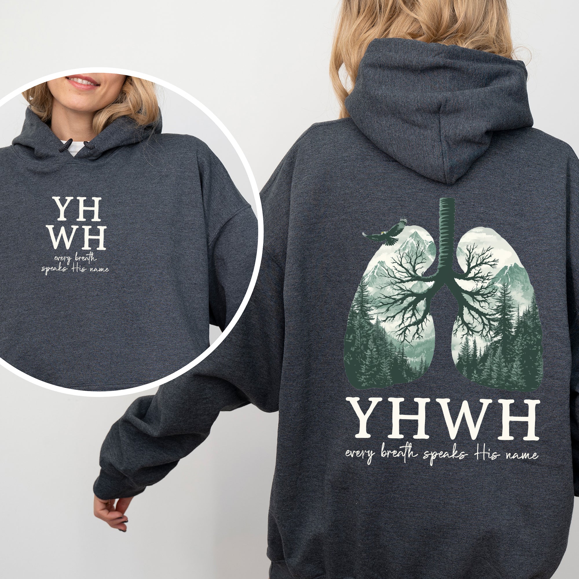YHWH Lungs  - Hooded Sweatshirt