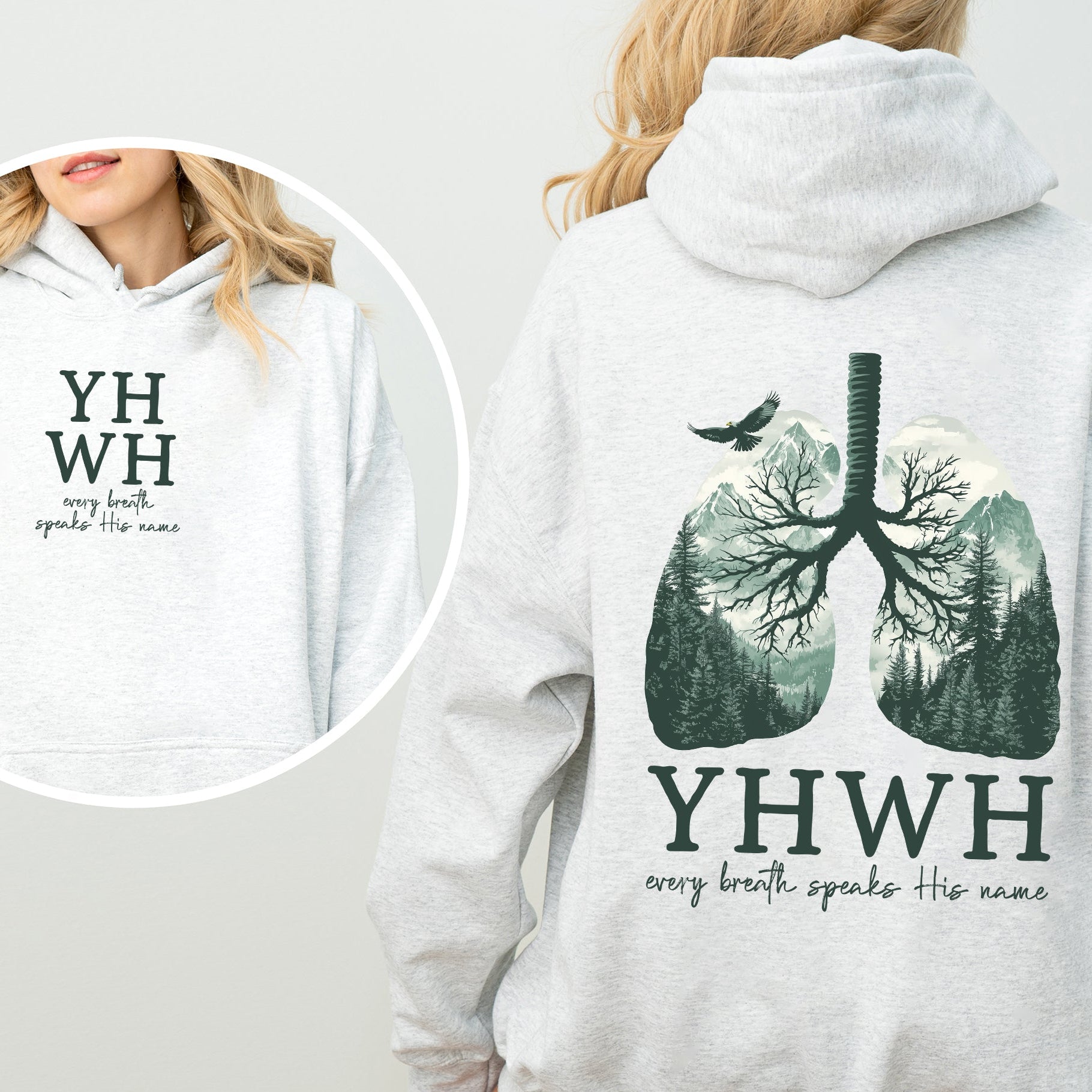 YHWH Lungs  - Hooded Sweatshirt