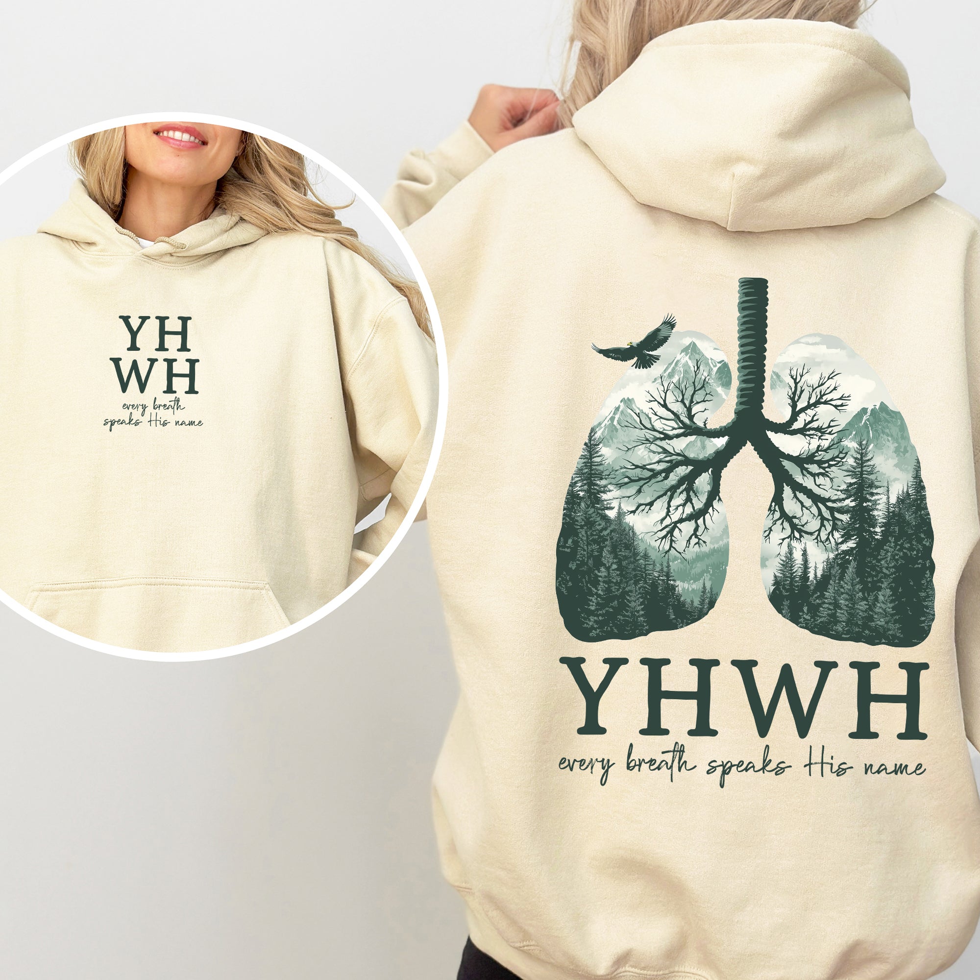 YHWH Lungs  - Hooded Sweatshirt