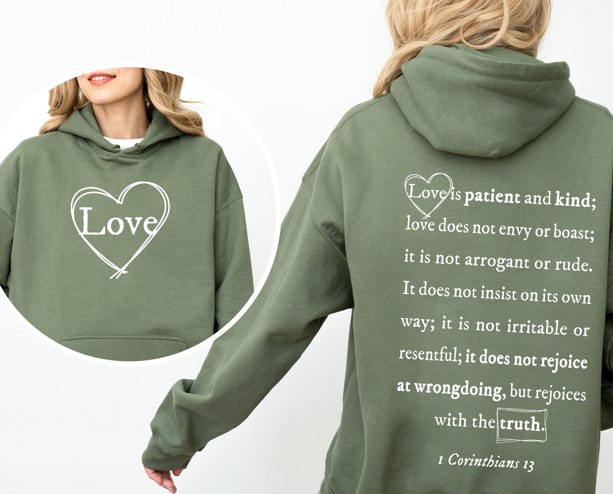 Love Is Patient, Love Is Kind - Hooded Sweatshirt