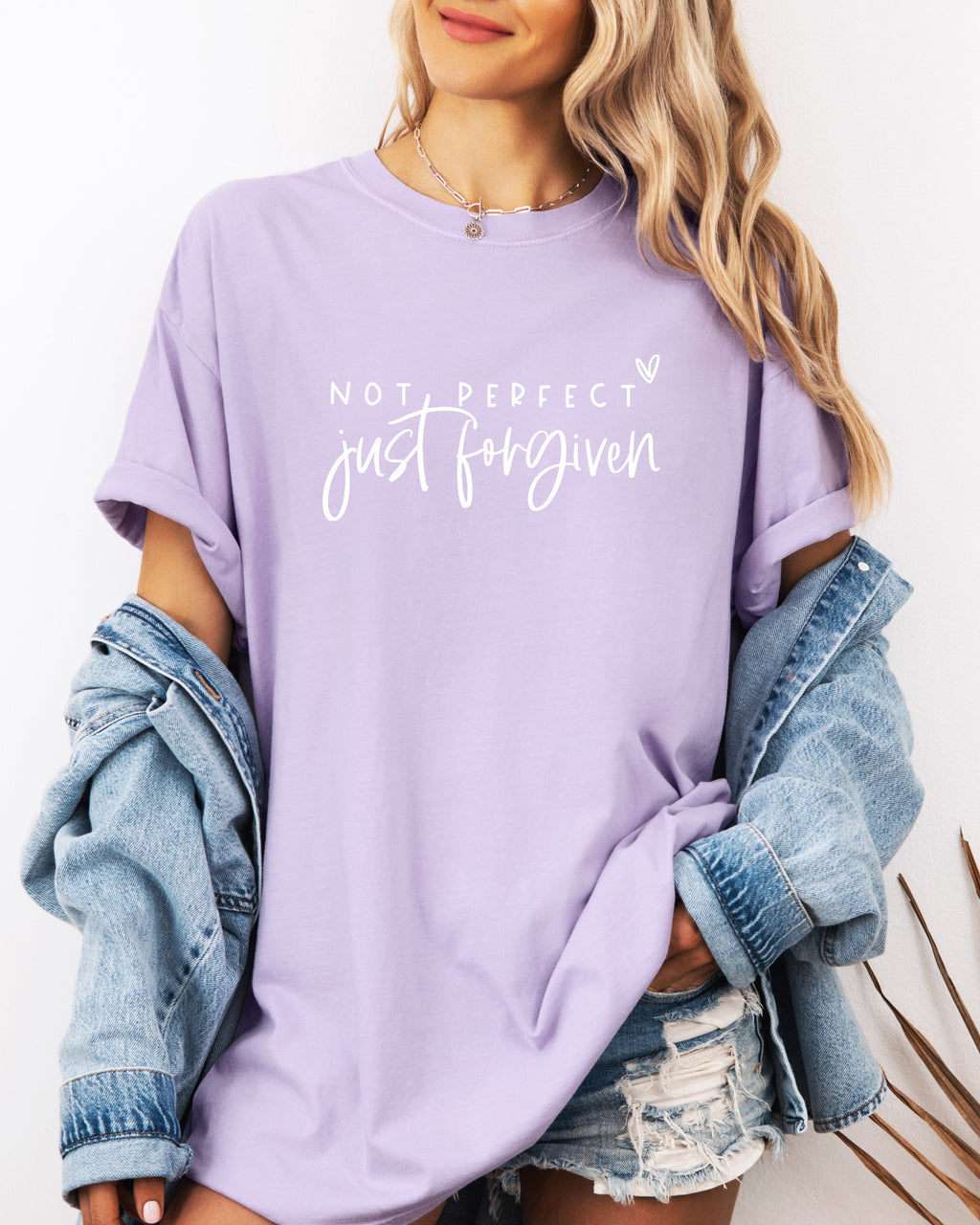 Not perfect Just Forgive Christian Comfort Colors Garment Dyed T Shirt