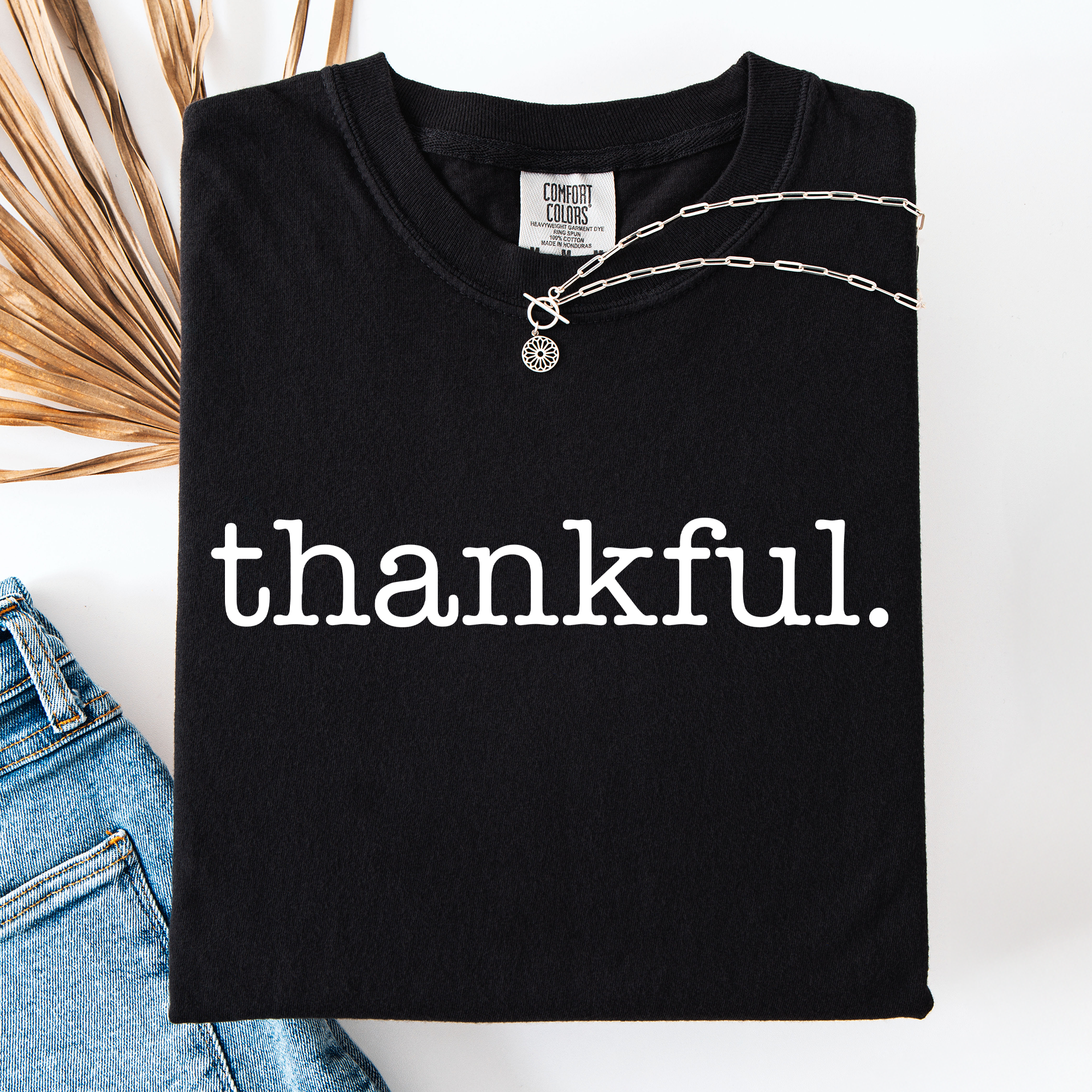 Thankful, Minimalist, Thanksgiving, Autumn, Fall, Comfort Colors T-Shirt