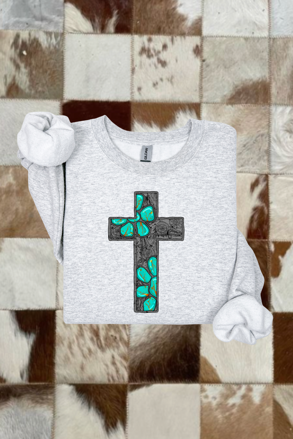 Turquoise Cross Sweatshirt