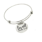 Loved John 3 16 Stainless Steel Engraved Charm Bracelet Christian Faith Expanding Bangle