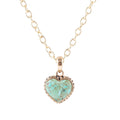 Genuine Turquoise Heart Pendant and Bronze Necklace